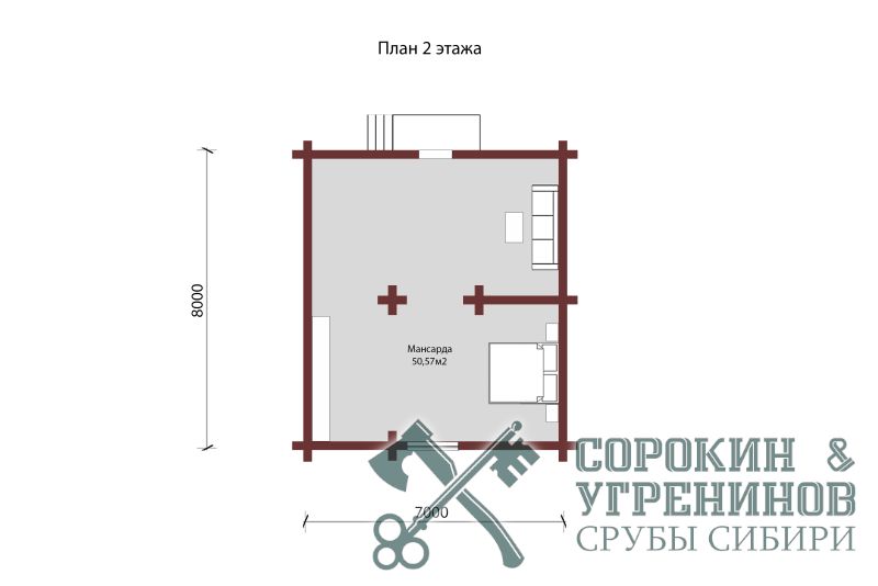 Дом 150м2, 8,35х13,35м, бревно 280мм, Шатура