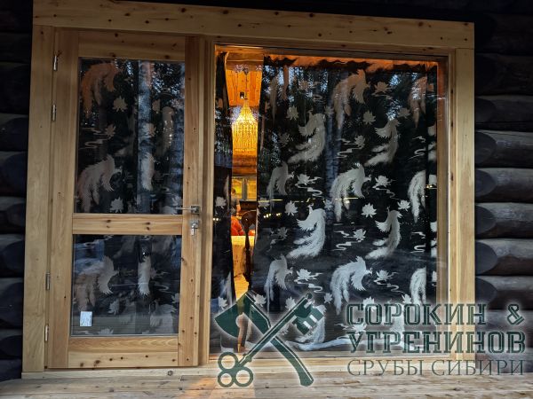 3 большие окна в бане