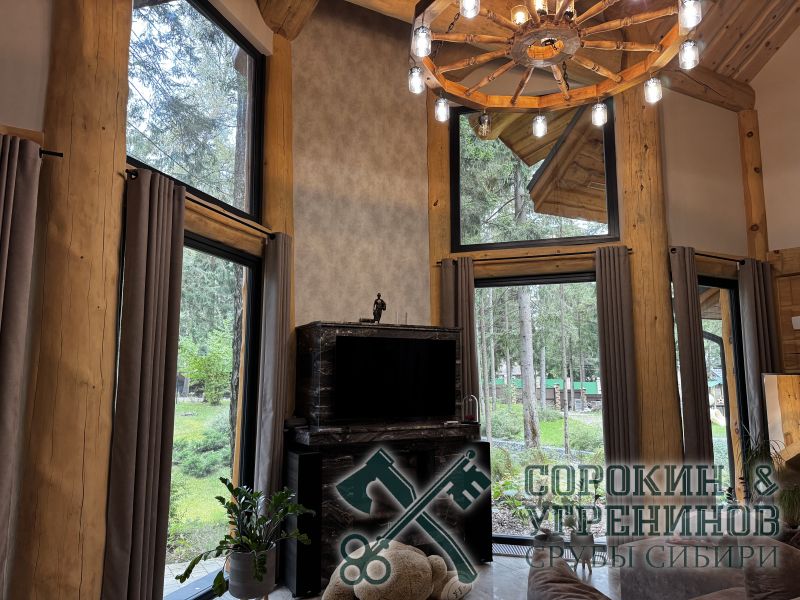 12 дервянныи дом с камином