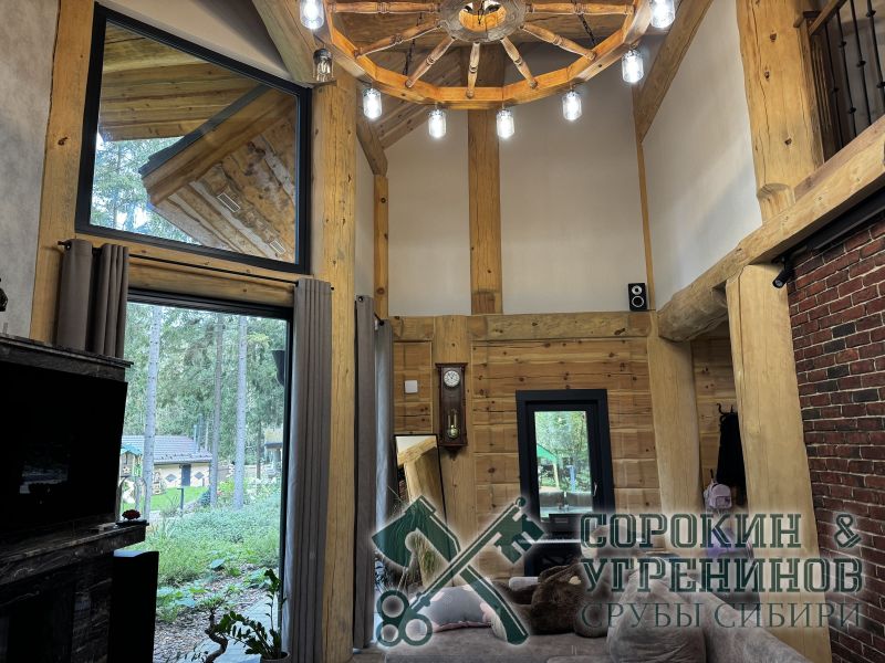 14 дом каркасныи из бревна