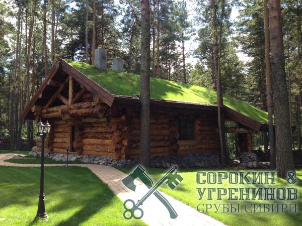 27 баня из кедра под землянои кровлеи