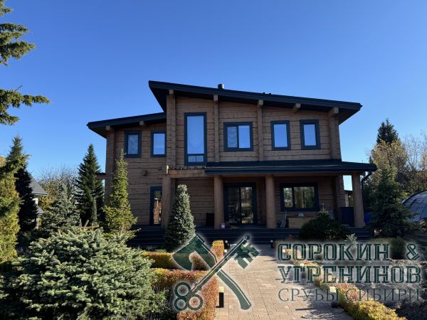 9 большои двухэтажныи дом из кедра