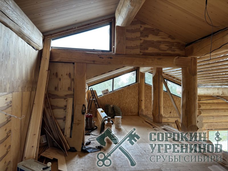 4 дом из бревна внутри