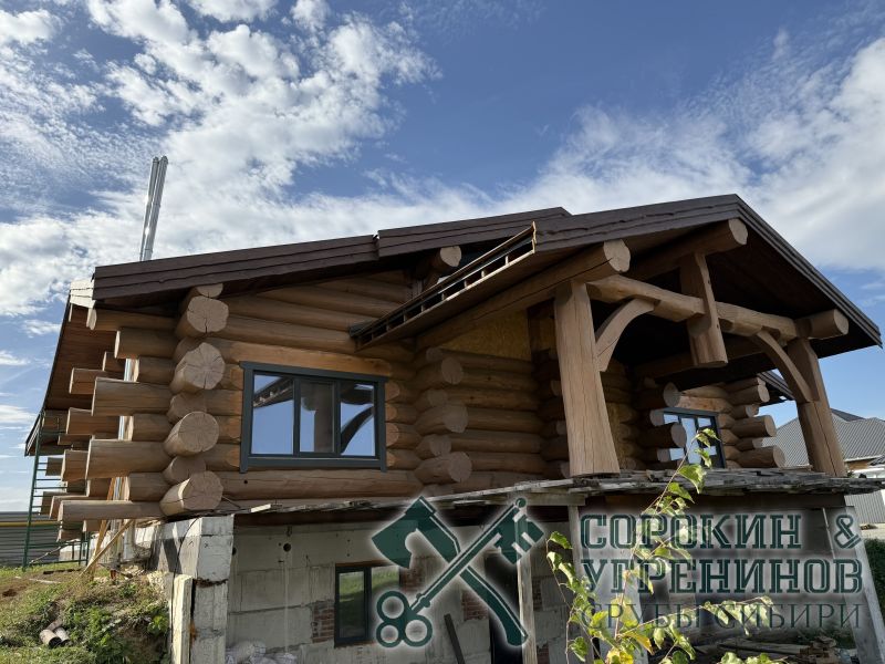 8 большои бревенчатыи дом
