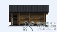 Баня Ямал площадью 39 кв.м., размер сруба 9,3х10,2 метра, бревно диаметром 300 мм