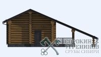 Баня Ямал площадью 39 кв.м., размер сруба 9,3х10,2 метра, бревно диаметром 300 мм