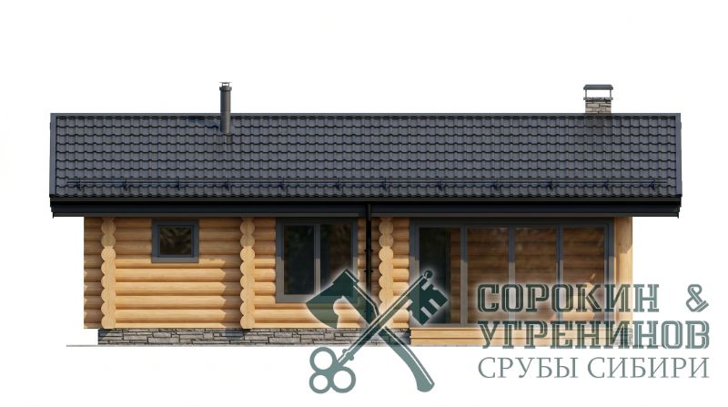 Баня Сочи площадью 45 кв.м., размер сруба 4,6х10,4 метра, бревно диаметром 280 мм Баня Сочи площадью 45 кв.м., размер сруба 4,6х10,4 метра, бревно диаметром 280 мм