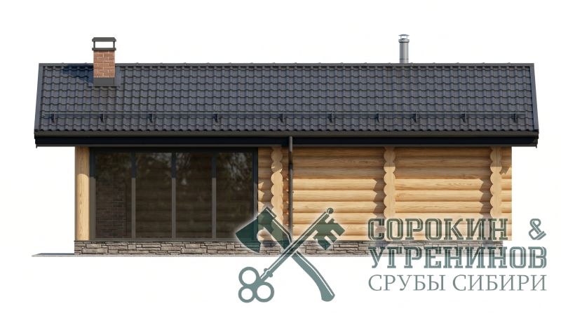 Баня Сочи площадью 45 кв.м., размер сруба 4,6х10,4 метра, бревно диаметром 280 мм Баня Сочи площадью 45 кв.м., размер сруба 4,6х10,4 метра, бревно диаметром 280 мм