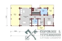 Баня Сандакчес площадью 128 кв.м., размер сруба 7,1х17,1 метра, бревно кело диаметром 300 мм