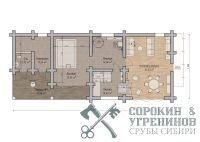 Баня Акташ площадью 144 кв.м., размер сруба 7,3х18,3 метра, бревно диаметром 300 мм