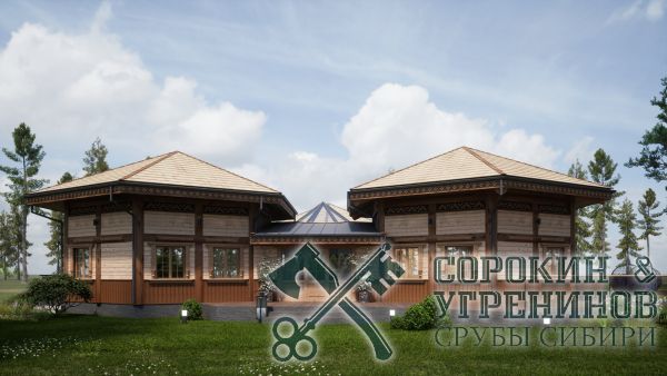 Банный комплекс Суздаль площадью 163 кв.м., размер сруба 18х18 метра, бревно диаметром 400 мм