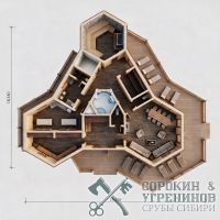 Банный комплекс Суздаль площадью 163 кв.м., размер сруба 18х18 метра, бревно диаметром 400 мм
