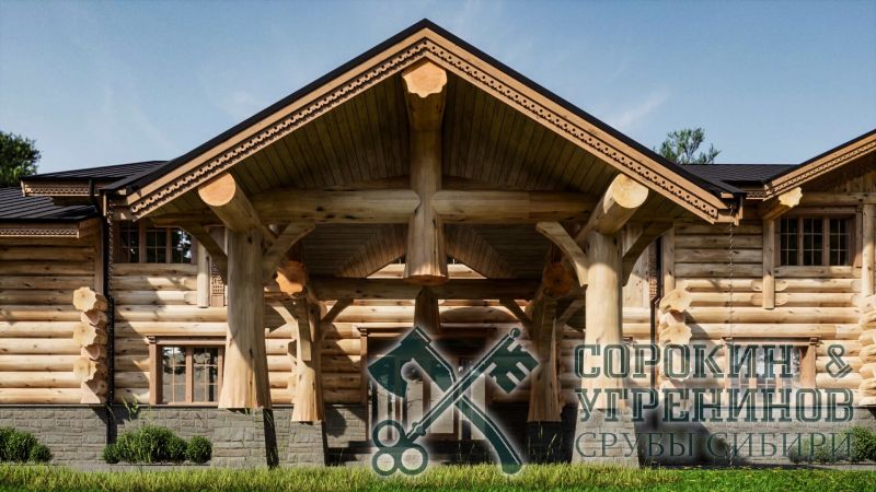 Дом Алатырь площадью 960 кв.м., размер сруба 24х27 метров, бревно диаметром 450 мм