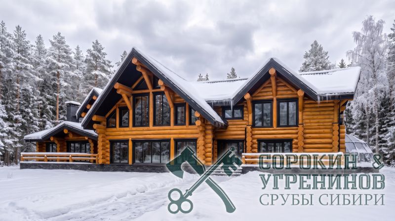 Дом Артыбаш площадью 786 кв.м., размер сруба 16х34 метра, бревно диаметром 450 мм Дом Артыбаш площадью 786 кв.м., размер сруба 16х34 метра, бревно диаметром 450 мм