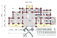 Дом Артыбаш площадью 786 кв.м., размер сруба 16х34 метра, бревно диаметром 450 мм Дом Артыбаш площадью 786 кв.м., размер сруба 16х34 метра, бревно диаметром 450 мм