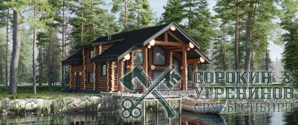 Банный комплекс 222м2, 12,8х14,5м, бревно 300мм, Речкуновка