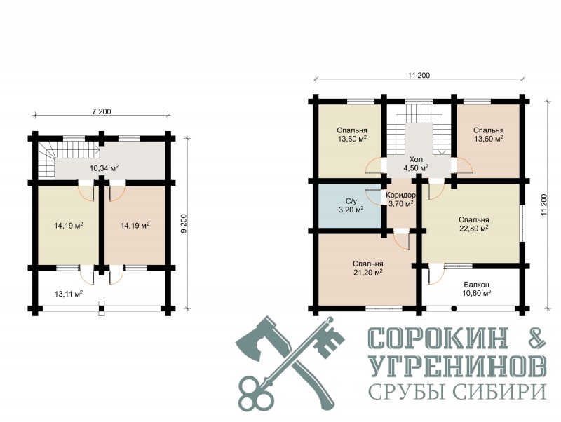 Дом-баня 357м2, 11,2х27,4м, бревно 300мм, Челябинск