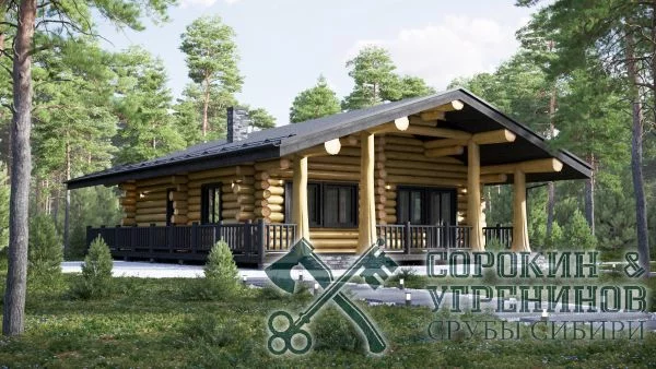 Дом-баня 192м2, 11,5х15,8м, бревно 300мм, Гурзуф