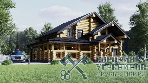 Дом 282м2, 12,5х13,8м, бревно 280мм, Костанай